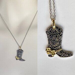 FAC Cowgirl Boot Glam Necklace 18"NWT​